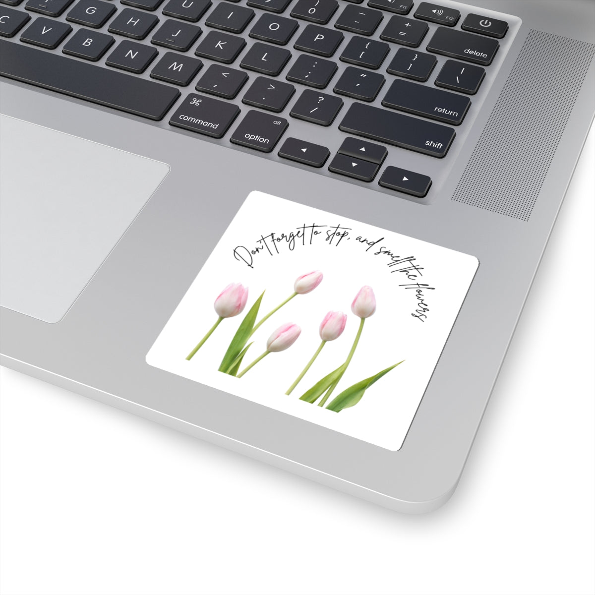 Flower Sticker, Floral Decor, Cute Plant Decal, Nature Lover Gift, Botanical Laptop Decal, Stop and Smell the Flowers Sticker
