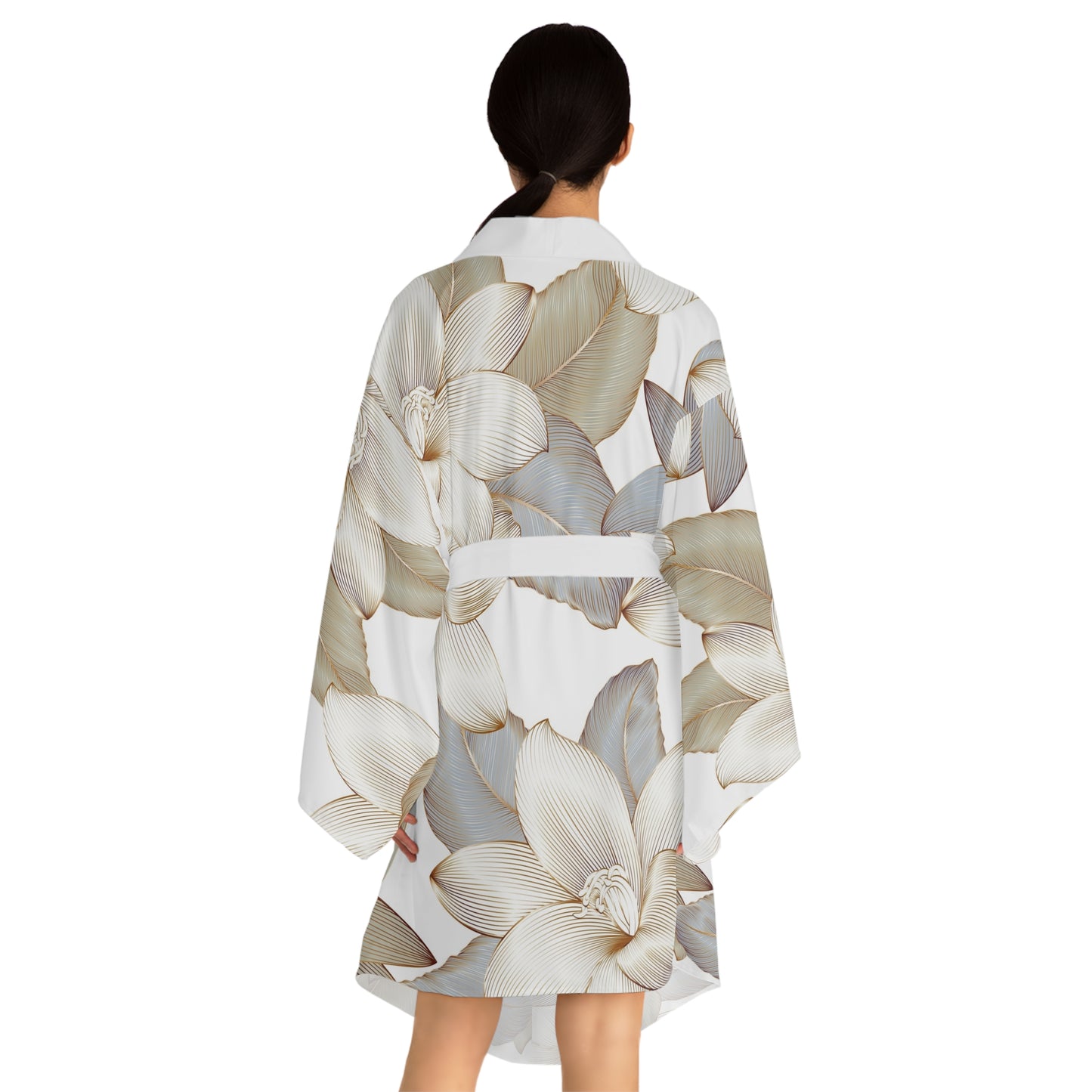 Floral Long Sleeve Kimono Robe, Cozy Spa Robe, Gift for Her, Lounge Wear, Relaxation Robe, Self-Care Gift, Mother's Day
