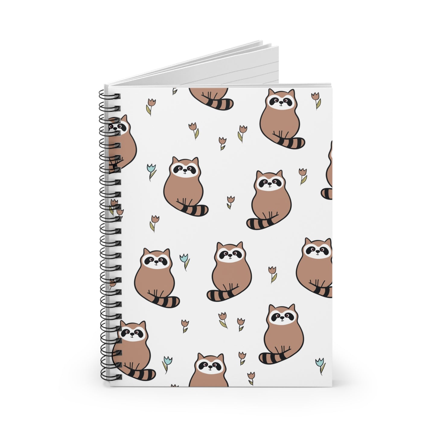 Cute Raccoon Spiral Notebook - Perfect for School, Journaling, Gifts, or Animal Lovers, Cute Writing Journal, Fun Note-taking, Modern Design