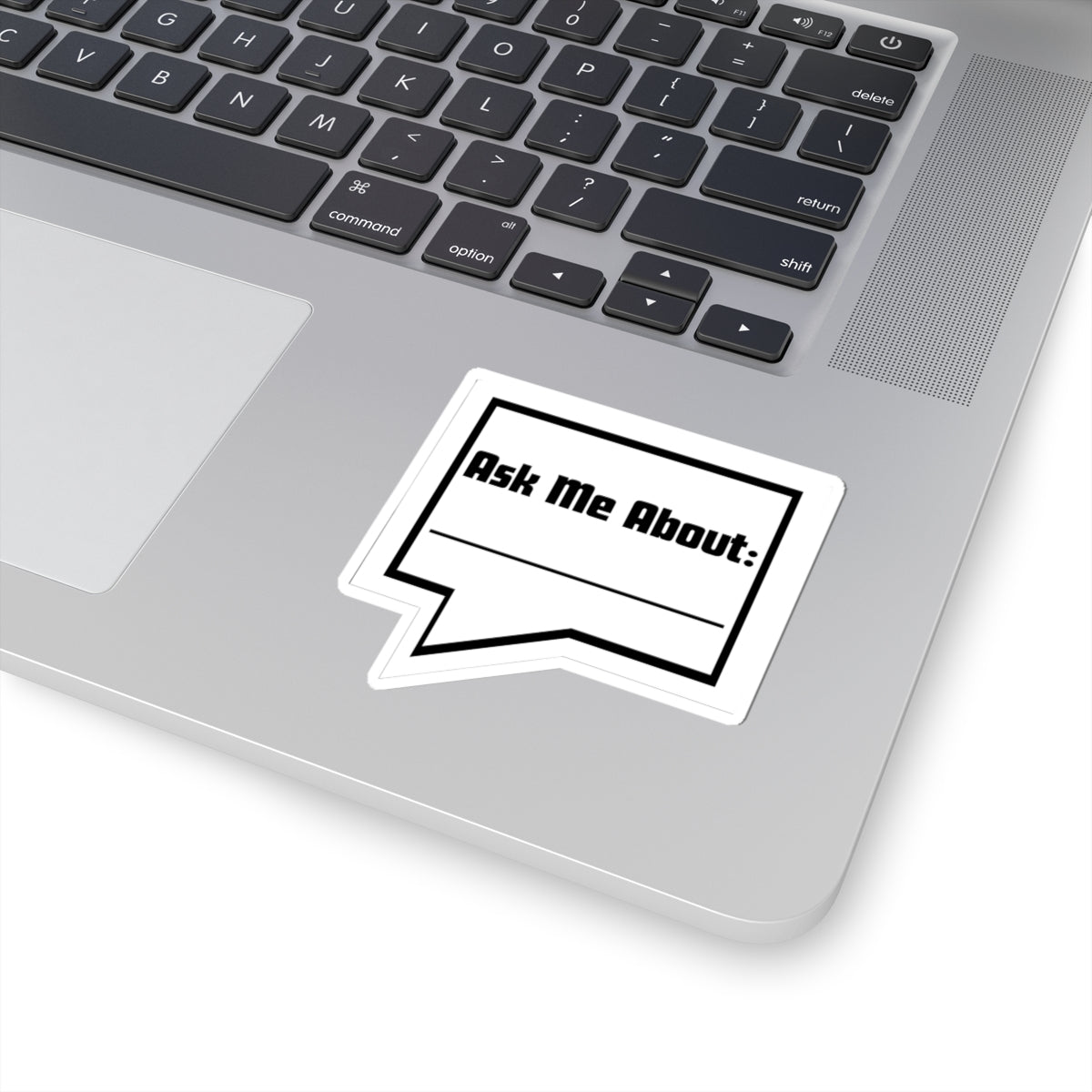 Ask Me About: - Inquiry Kiss-Cut Stickers | Fun Conversation Starters, Ideal for Laptops, Water Bottles, Journals, Gifts, Customizable Designs