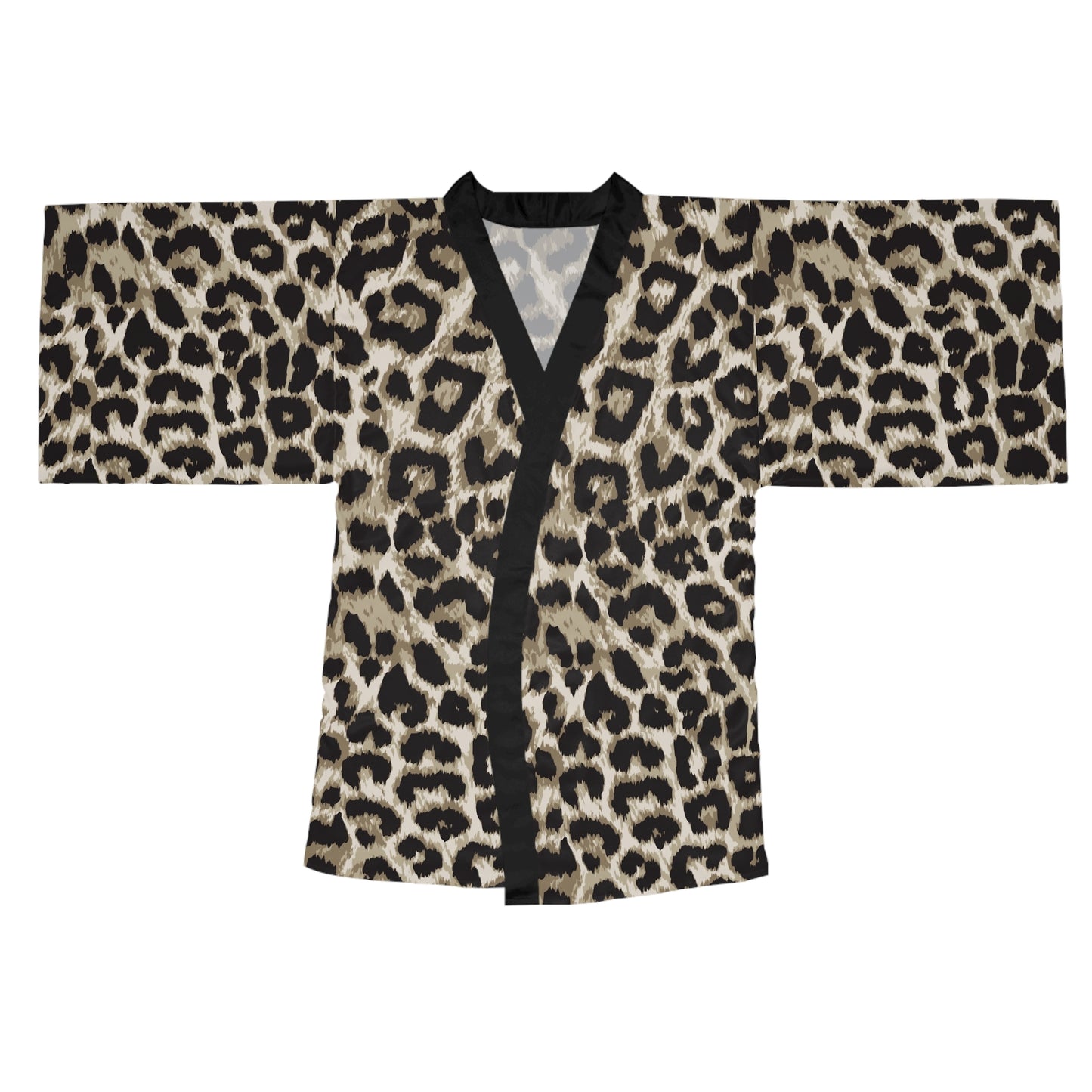 Chic Leopard Print Long Sleeve Kimono Robe, Stylish Loungewear, Boho Fashion, Unique Gift for Her, Spa & Relaxation Wear