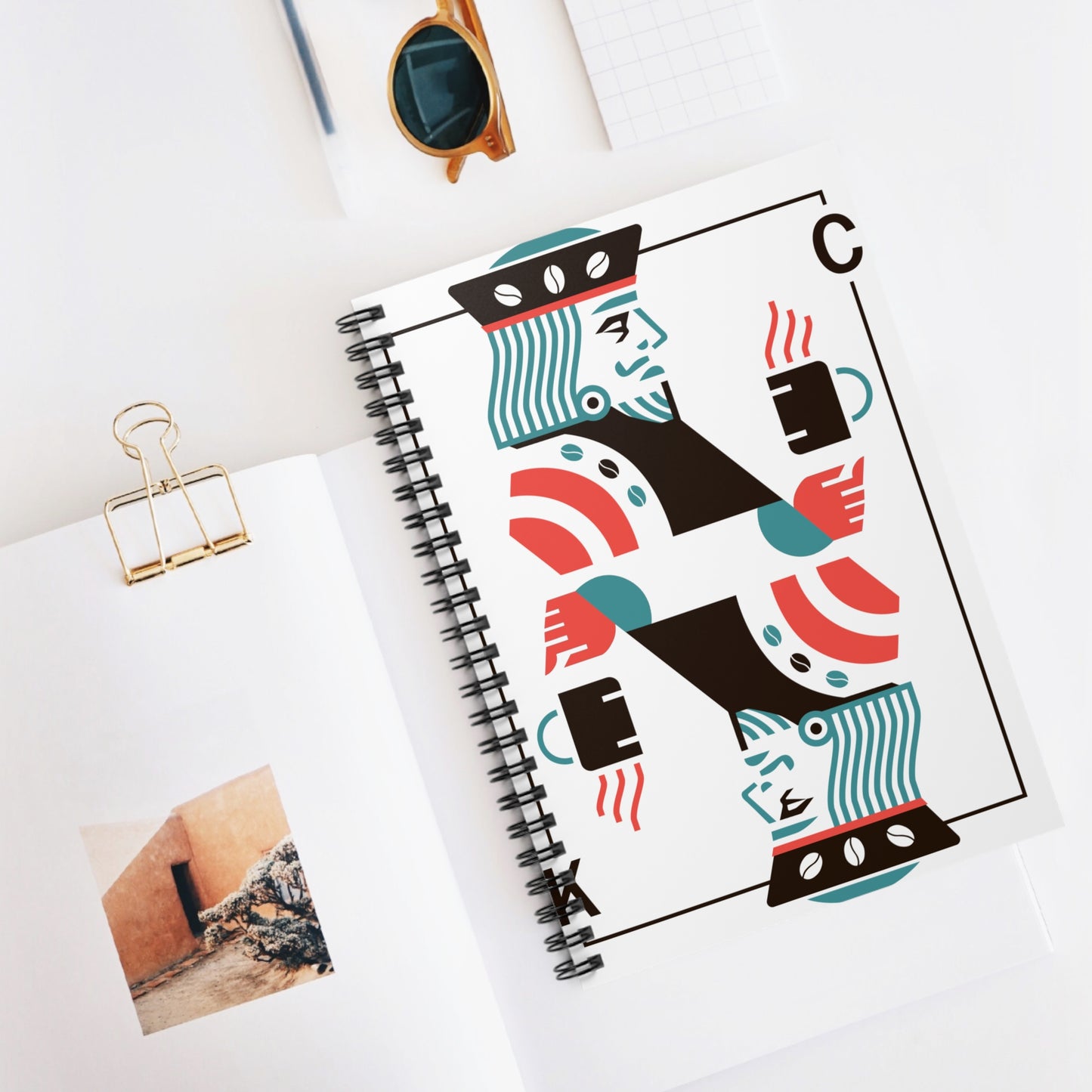King of Coffee Spiral Notebook - Ruled Lined Journal, Perfect for Coffee Lovers, Gift for Writers, Creative Note-taking, Unique Stationery