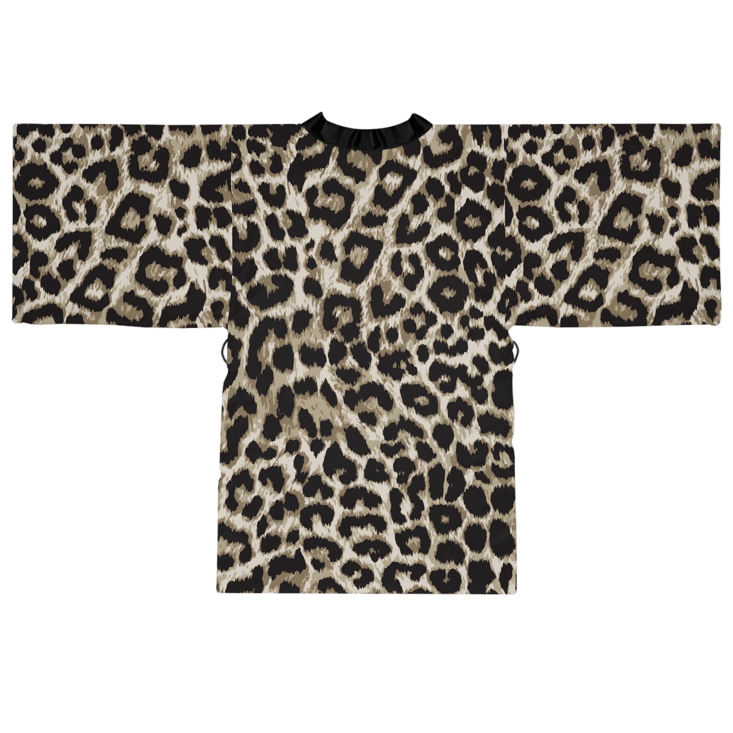 Chic Leopard Print Long Sleeve Kimono Robe, Stylish Loungewear, Boho Fashion, Unique Gift for Her, Spa & Relaxation Wear