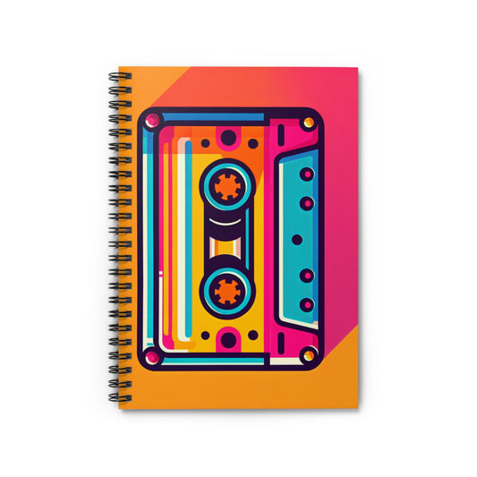 Colorful Retro Cassette Tape Notebook for Music Lovers, Vintage Journal, Gift for Students, Creative Writing, 80s Nostalgia