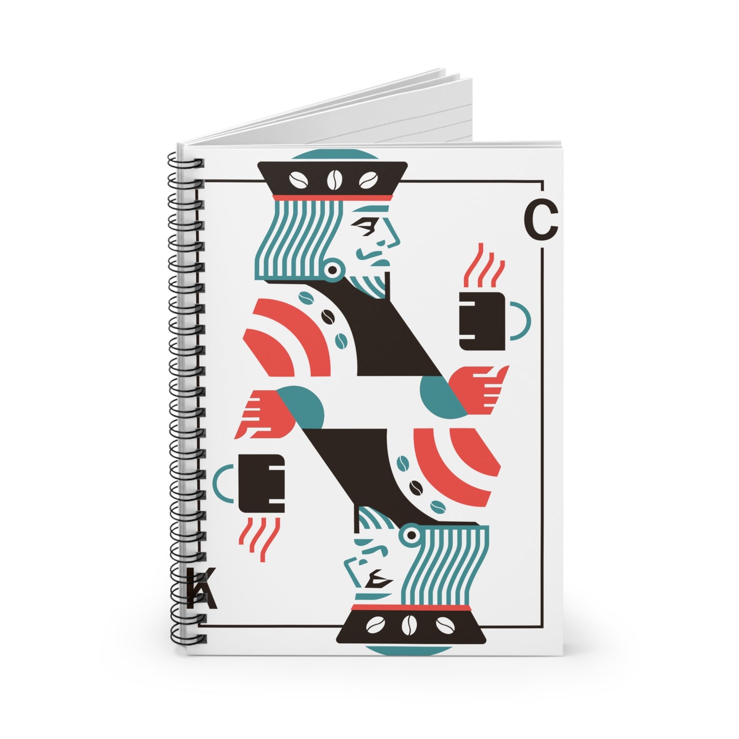 King of Coffee Spiral Notebook - Ruled Lined Journal, Perfect for Coffee Lovers, Gift for Writers, Creative Note-taking, Unique Stationery
