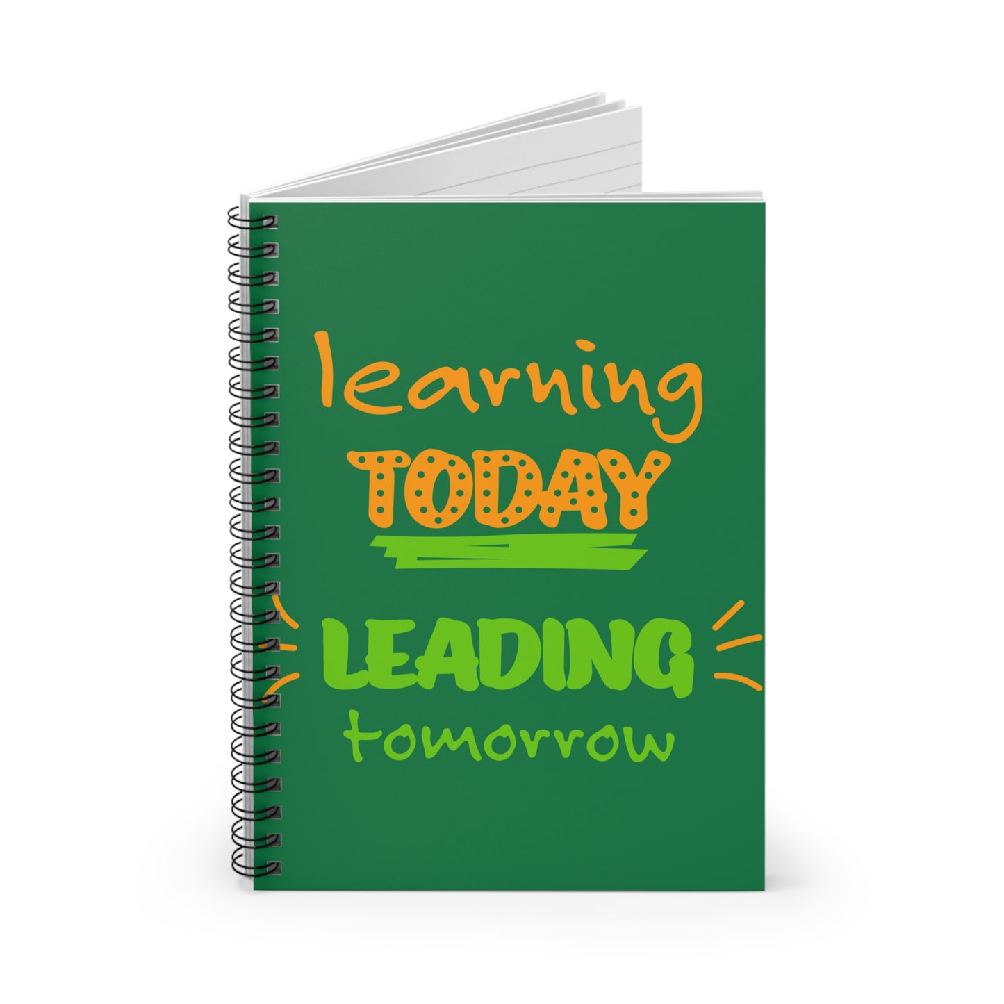 Inspirational Spiral Notebook | Learning Today Leading Tomorrow | Back to School, Teacher Gift, Journaling, Organization, Study