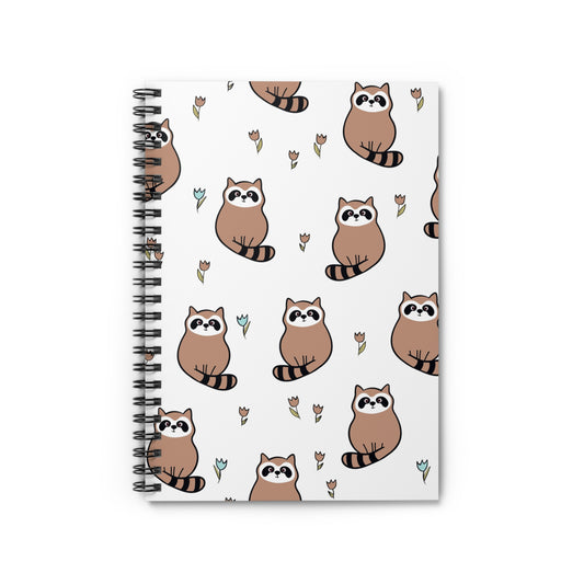 Cute Raccoon Spiral Notebook - Perfect for School, Journaling, Gifts, or Animal Lovers, Cute Writing Journal, Fun Note-taking, Modern Design