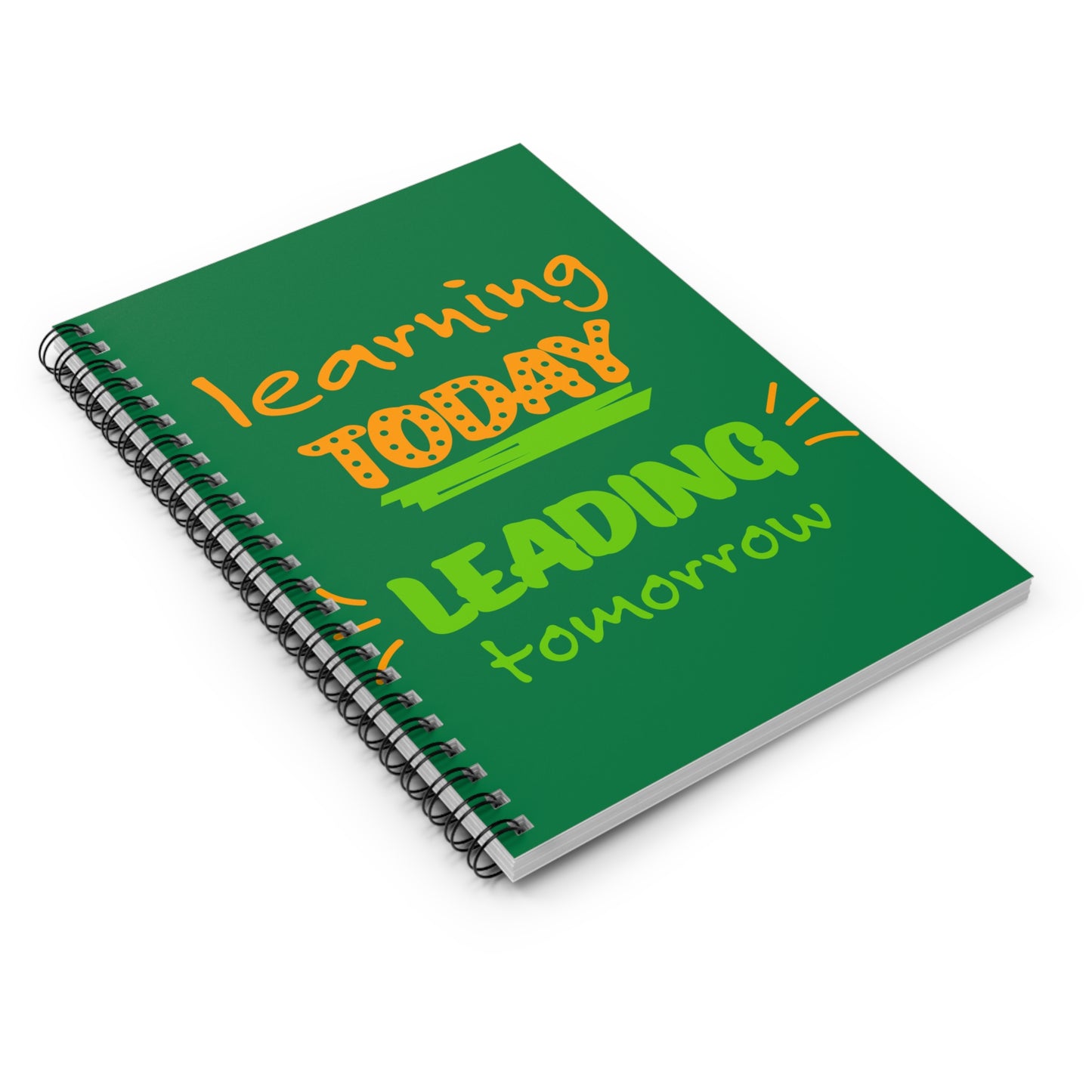 Inspirational Spiral Notebook | Learning Today Leading Tomorrow | Back to School, Teacher Gift, Journaling, Organization, Study