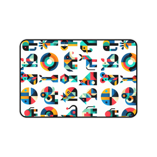 Colorful Geometric Desk Mat, Modern Home Office Decor, Gamer Desk Accessory, Unique Gift for Creatives, Stylish Workspace Decor
