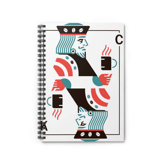 King of Coffee Spiral Notebook - Ruled Lined Journal, Perfect for Coffee Lovers, Gift for Writers, Creative Note-taking, Unique Stationery